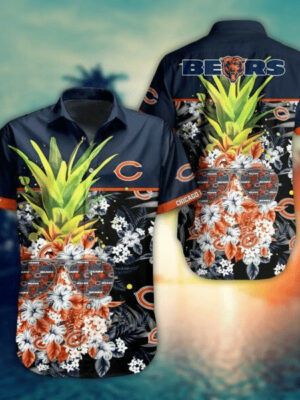 Sport-Team Chicago Bears Pineapple In Dark Blue Hawaiian Shirt Summer Aloha Shirt