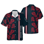 Sport-Team Houston Texans Blue Red Flower Hawaiian Shirt V2 Summer Aloha Shirt