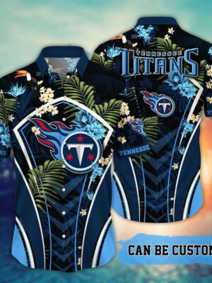 Sport-Team Tennessee Titans Custom Name Flower Summer Tropical Hawaiian Shirt Sport Team Aloha Shirt