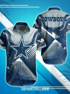 Sport-Team Dallas Cowboys Big Logo In Center Curve Hawaiian Shirt Summer Aloha Shirt