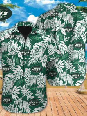 Sport-Team New York Jets Tropical Leafs Hawaiian Shirt Summer Aloha Shirt