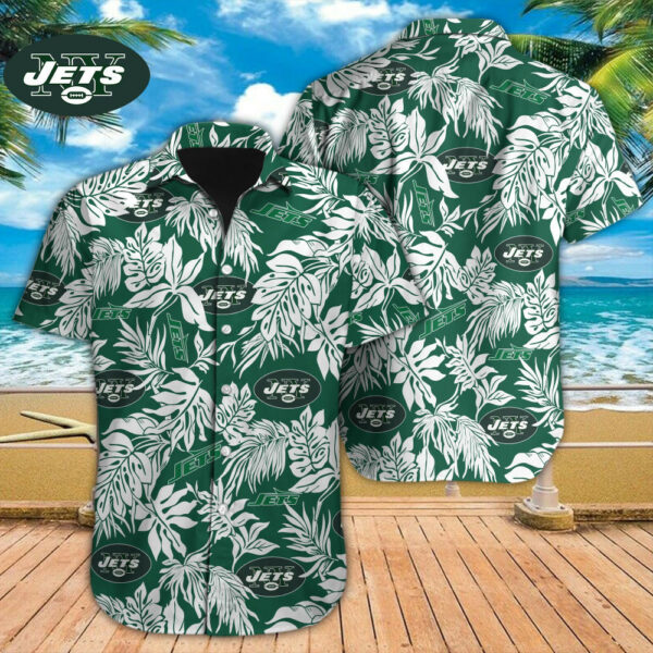Sport-Team New York Jets Tropical Leafs Hawaiian Shirt Summer Aloha Shirt