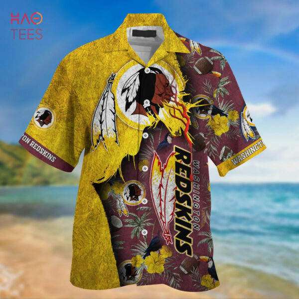 Sport-Team Washington Redskins God Golden Brown Hawaiian Shirt Summer Aloha Shirt