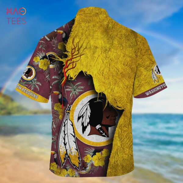 Sport-Team Washington Redskins God Golden Brown Hawaiian Shirt Summer Aloha Shirt