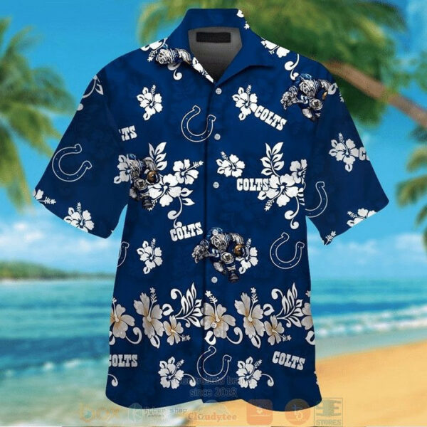 Sport-Team Indianapolis Colts Mascot Blue Hawaiian Shirt V2 Summer Aloha Shirt