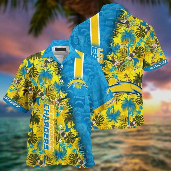 Sport-Team Los Angeles Chargers Blue Gold Hawaiian Shirt V2 Summer Aloha Shirt