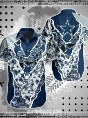 Sport-Team Dallas Cowboys Smell White Flower Hawaiian Shirt V2 Summer Aloha Shirt