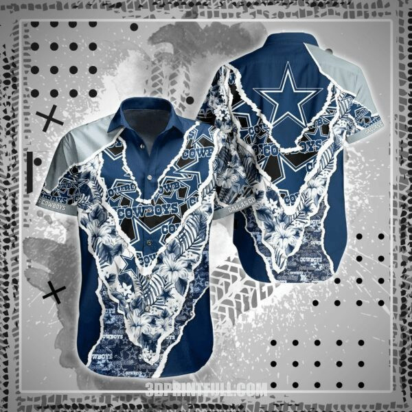 Sport-Team Dallas Cowboys Smell White Flower Hawaiian Shirt V2 Summer Aloha Shirt