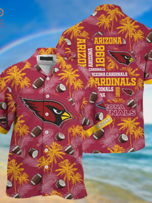 Sport-Team Arizona Cardinals Coconut Red Yellow Hawaiian Shirt Summer Aloha Shirt