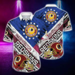 Sport-Team Washington Redskins Graphic American Flag For Fans Hawaiian Shirt Summer Aloha Shirt