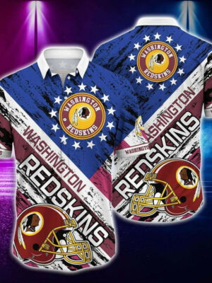 Sport-Team Washington Redskins Graphic American Flag For Fans Hawaiian Shirt Summer Aloha Shirt