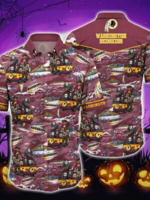 Sport-Team Washington Redskins Bus Halloween Hawaiian Shirt Summer Aloha Shirt