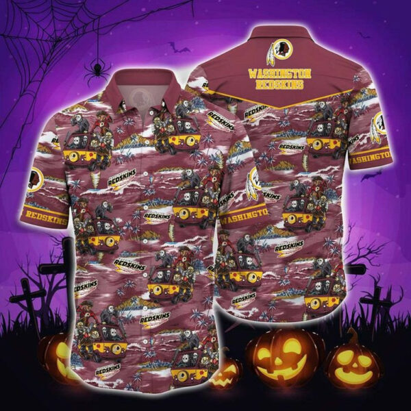 Sport-Team Washington Redskins Bus Halloween Hawaiian Shirt Summer Aloha Shirt