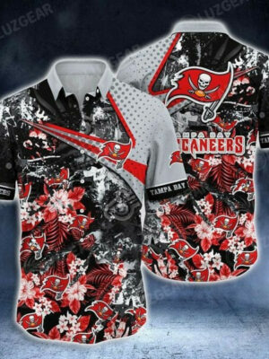 Sport-Team Tampa Bay Buccaneers Red Tropical Flowers Hawaiian Shirt Summer Aloha Shirt