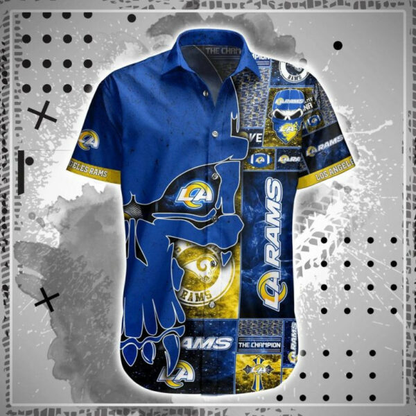 Sport-Team Los Angeles Rams Skull New Trend Summber Hawaiian Shirt Summer Aloha Shirt