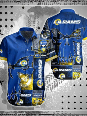 Sport-Team Los Angeles Rams Skull New Trend Summber Hawaiian Shirt Summer Aloha Shirt