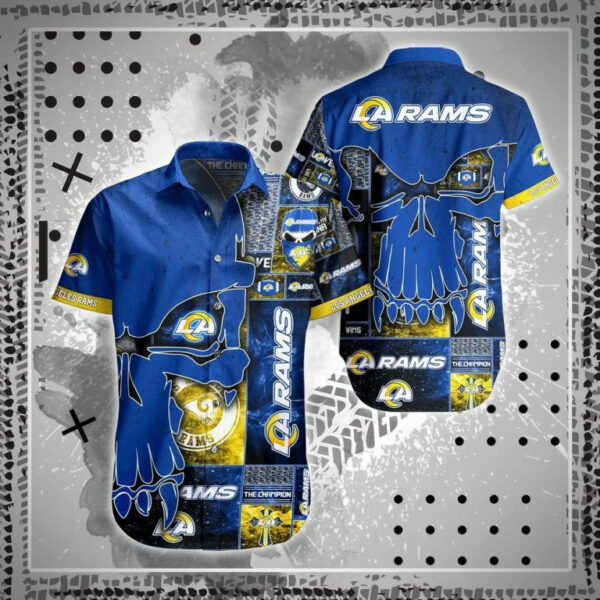 Sport-Team Los Angeles Rams Skull New Trend Summber Hawaiian Shirt Summer Aloha Shirt