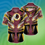 Sport-Team Washington Redskins Sleeve Button Down Samurai Hawaiian Shirt V5 Summer Aloha Shirt