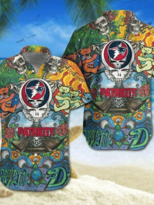 Sport-Team New England Patriots Skull In Forest Hawaiian Shirt Summer Aloha Shirt