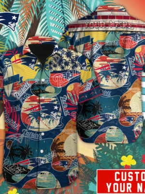 Sport-Team New England Patriots Custom Name Special Vintage Style Hawaiian Shirt Sport Team Aloha Shirt