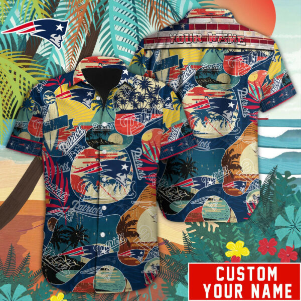 Sport-Team New England Patriots Custom Name Special Vintage Style Hawaiian Shirt Sport Team Aloha Shirt