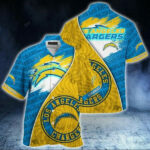 Sport-Team Los Angeles Chargers Blue Gold Hawaiian Shirt Summer Aloha Shirt