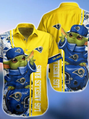 Sport-Team Los Angeles Rams Baby Yoda Style Hot Trends Summber Hawaiian Shirt V2 Summer Aloha Shirt