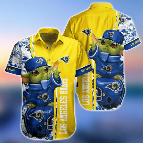 Sport-Team Los Angeles Rams Baby Yoda Style Hot Trends Summber Hawaiian Shirt V2 Summer Aloha Shirt