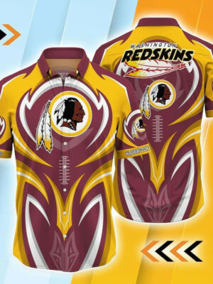 Sport-Team Washington Redskins Brown Golden Trending Hawaiian Shirt Summer Aloha Shirt