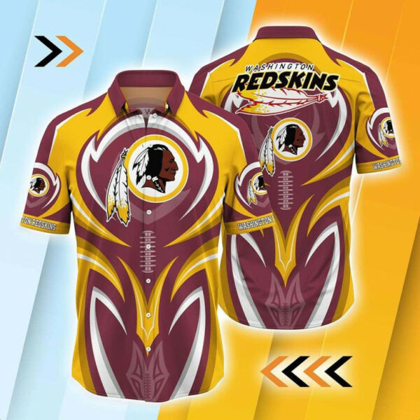 Sport-Team Washington Redskins Brown Golden Trending Hawaiian Shirt Summer Aloha Shirt
