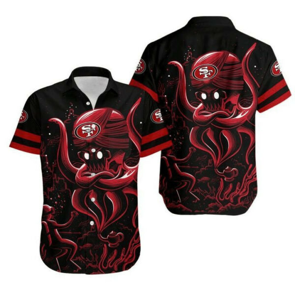 Sport-Team San Francisco 49ers Red Octopus Ghost Hawaiian Shirt Summer Aloha Shirt