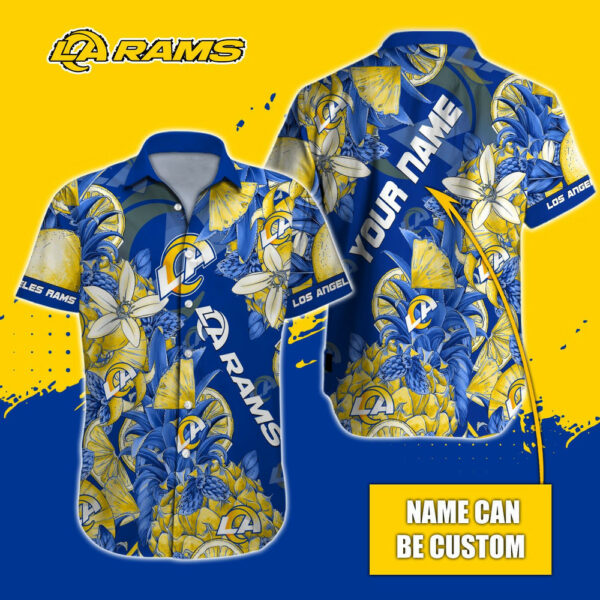 Sport-Team Los Angeles Rams Custom Name Special Tropical Fruit Hawaiian Shirt Sport Team Aloha Shirt