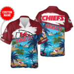 Sport-Team Kansas City Chiefs Custom Name Coconut Beach Hawaiian Shirt Sport Team Aloha Shirt