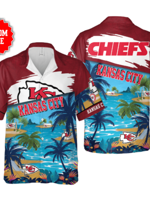 Sport-Team Kansas City Chiefs Custom Name Coconut Beach Hawaiian Shirt Sport Team Aloha Shirt