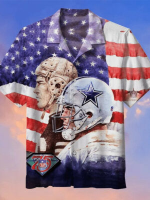 Sport-Team Dallas Cowboys American Flag Hawaiian Shirt Summer Aloha Shirt