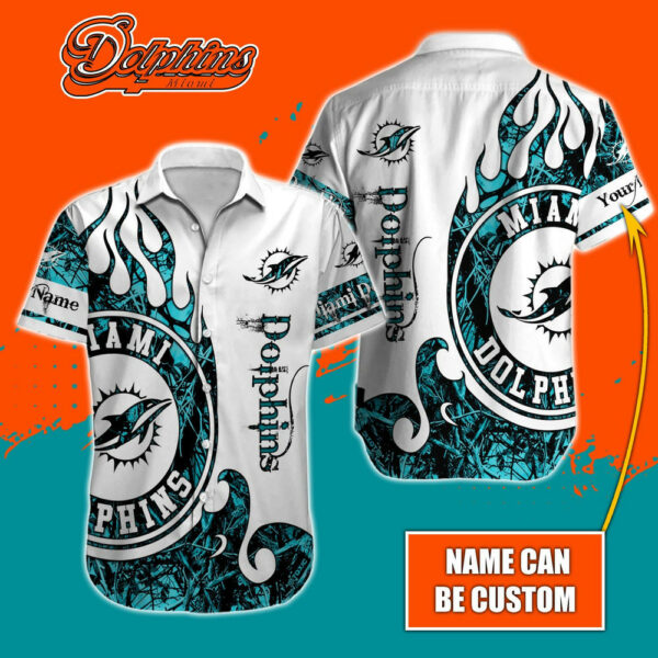 Sport-Team Miami Dolphins Custom Name Realtree Hunting Hawaiian Shirt Sport Team Aloha Shirt