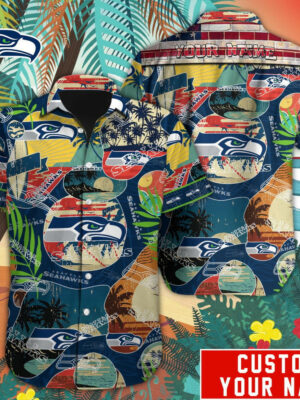 Sport-Team Seattle Seahawks Custom Name Special Vintage Style Hawaiian Shirt Sport Team Aloha Shirt