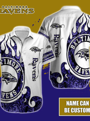 Sport-Team Baltimore Ravens Custom Name Realtree Hunting Hawaiian Shirt Sport Team Aloha Shirt