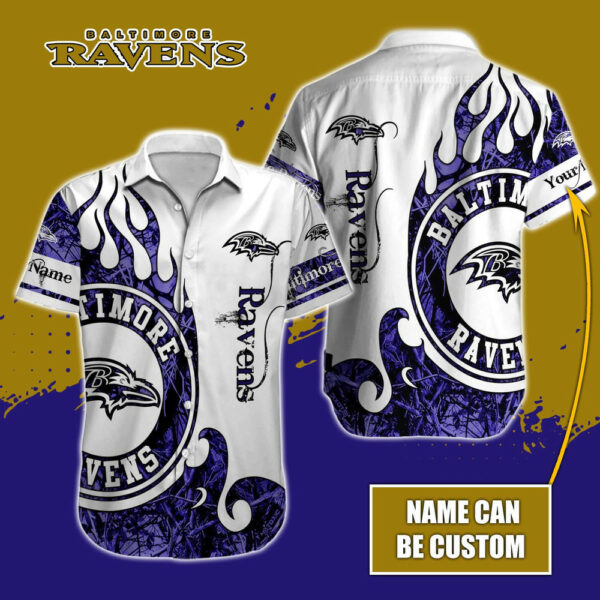 Sport-Team Baltimore Ravens Custom Name Realtree Hunting Hawaiian Shirt Sport Team Aloha Shirt