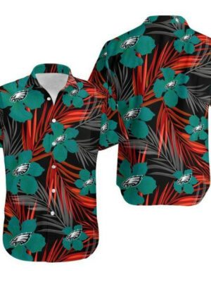 Sport-Team Philadelphia Eagles Green Flower Version Hawaiian Shirt Summer Aloha Shirt
