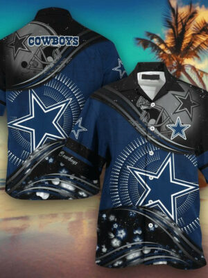 Sport-Team Dallas Cowboys Highlight Logo Grey Hawaiian Shirt Summer Aloha Shirt