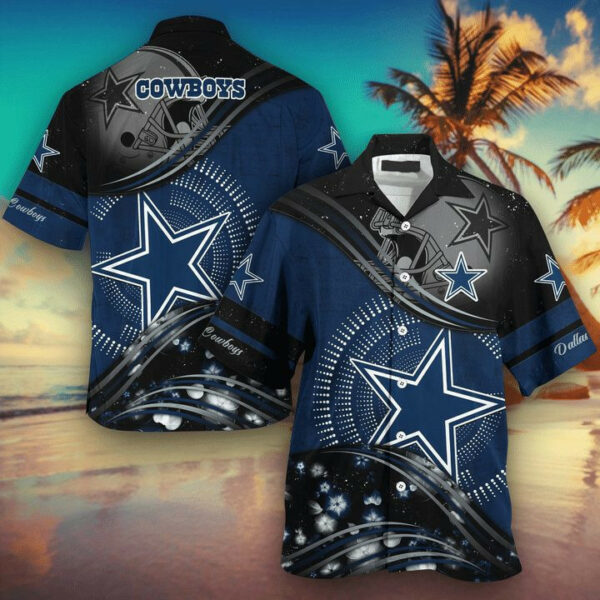 Sport-Team Dallas Cowboys Highlight Logo Grey Hawaiian Shirt Summer Aloha Shirt