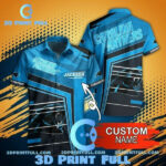 Sport-Team Carolina Panthers Custom Name Blue Black Hawaiian Shirt Sport Team Aloha Shirt