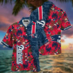 Sport-Team New England Patriots Coconut Beach Red Black Hawaiian Shirt Summer Aloha Shirt