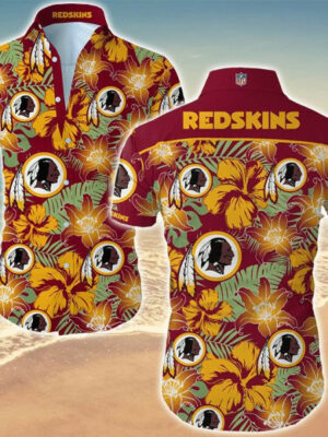 Sport-Team Washington Redskins Summer Button Up Hawaiian Shirt Summer Aloha Shirt