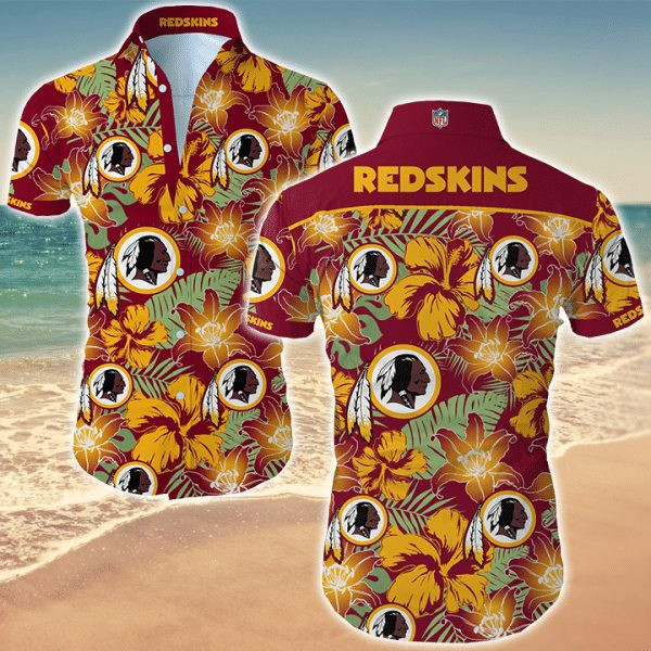 Sport-Team Washington Redskins Summer Button Up Hawaiian Shirt Summer Aloha Shirt