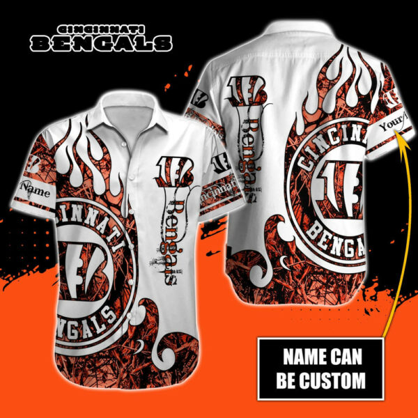 Sport-Team Cincinnati Bengals Custom Name Realtree Hunting Hawaiian Shirt Sport Team Aloha Shirt