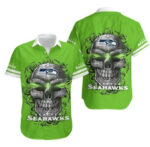 Sport-Team Seattle Seahawks Green Skull Hawaiian Shirt Summer Aloha Shirt