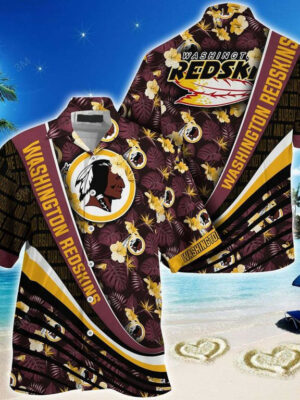 Sport-Team Washington Redskins Tropical Flower For Fans Hawaiian Shirt Summer Aloha Shirt