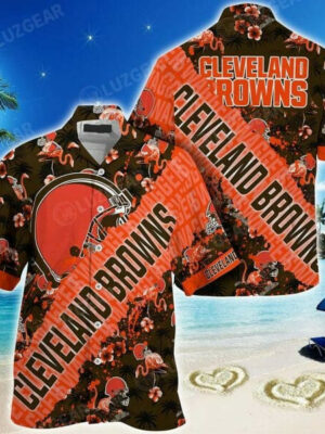 Sport-Team Cleveland Browns Orange Hawaiian Shirt V3 Summer Aloha Shirt